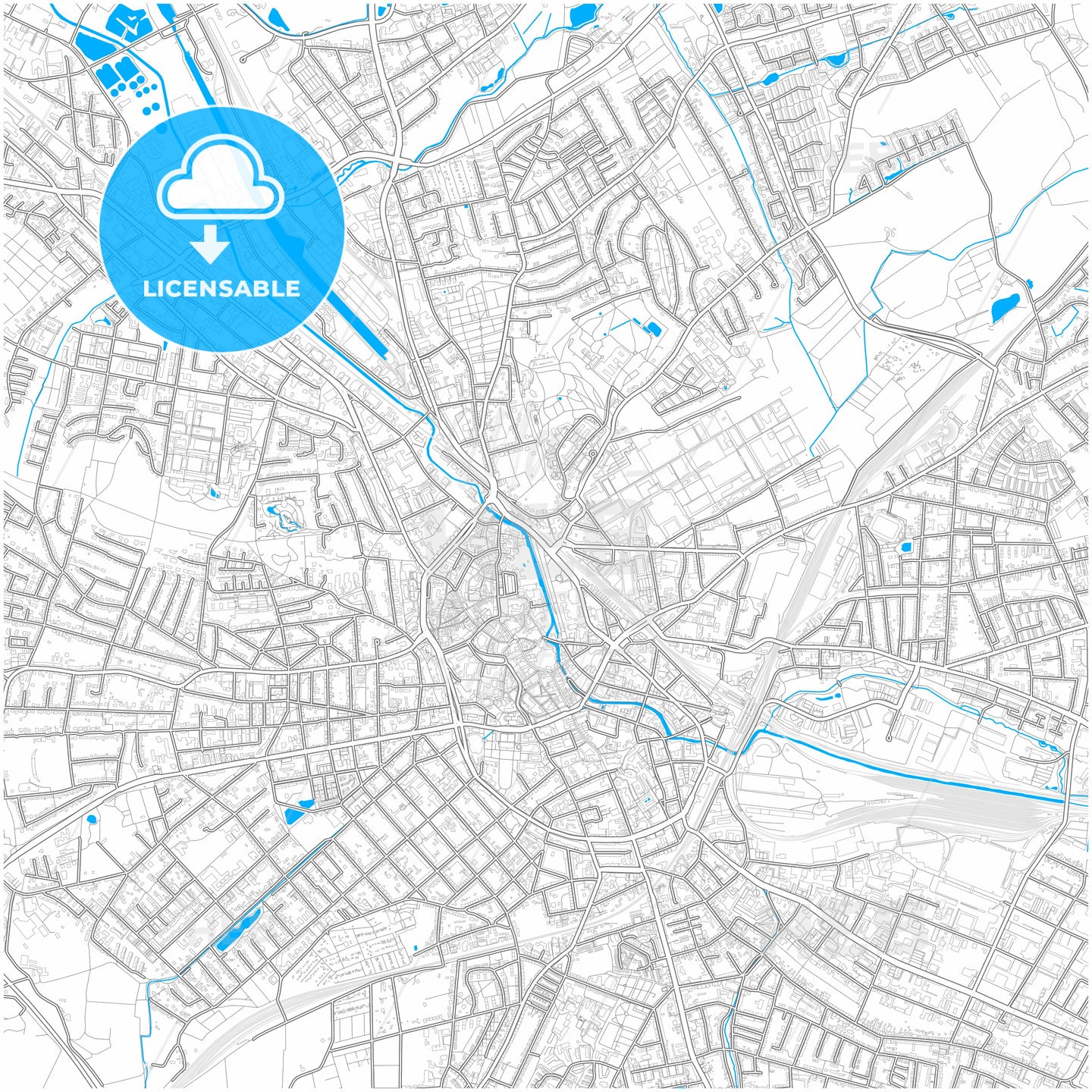 Osnabruck, Lower Saxony, Germany, city map with high quality roads.