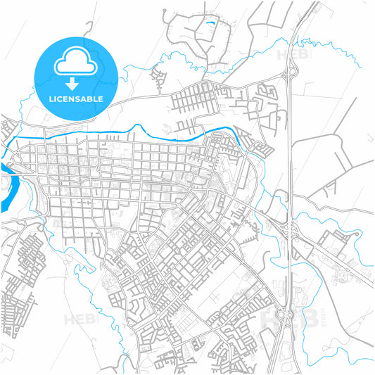 Osorno, Chile, city map with high quality roads.