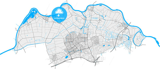 Oss, North Brabant, Netherlands, high quality vector map