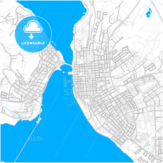 Östersund, Sweden, city map with high quality roads.