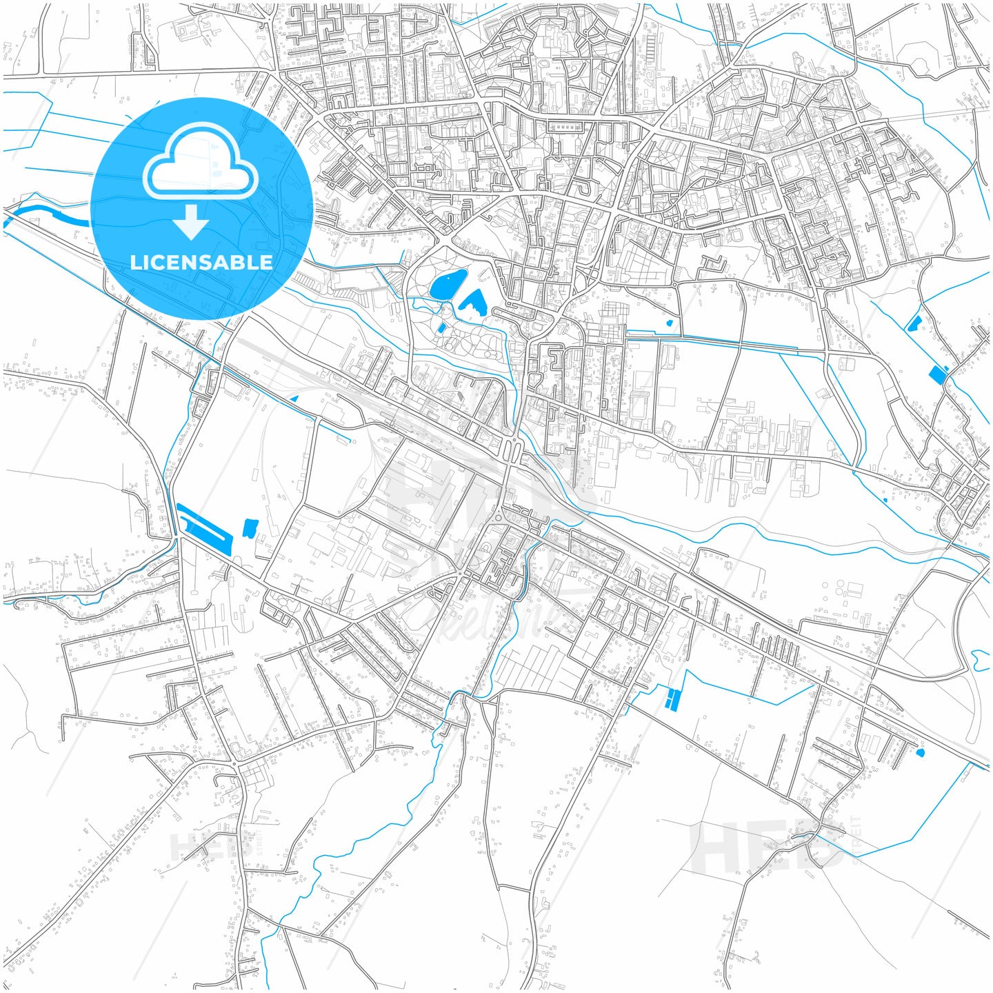 Ostrowiec Świętokrzyski, Świętokrzyskie, Poland, city map with high quality roads.