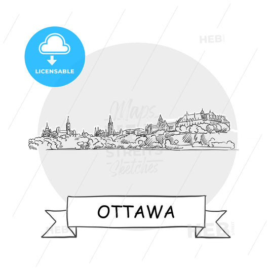 Ottawa Cityscape Vector Sign – instant download