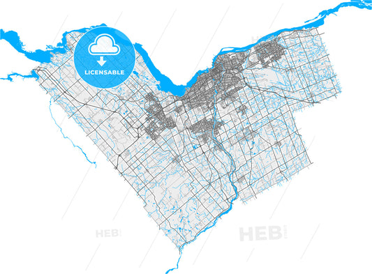 Ottawa, Ontario, Canada, high quality vector map