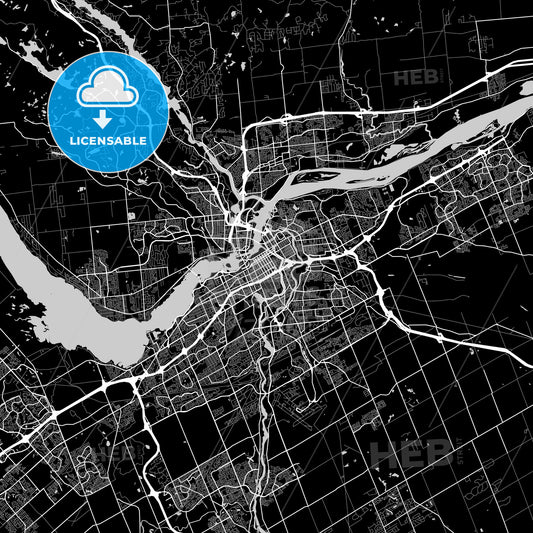 Ottawa–Gatineau, Ontario/Quebec, Area Map, Dark