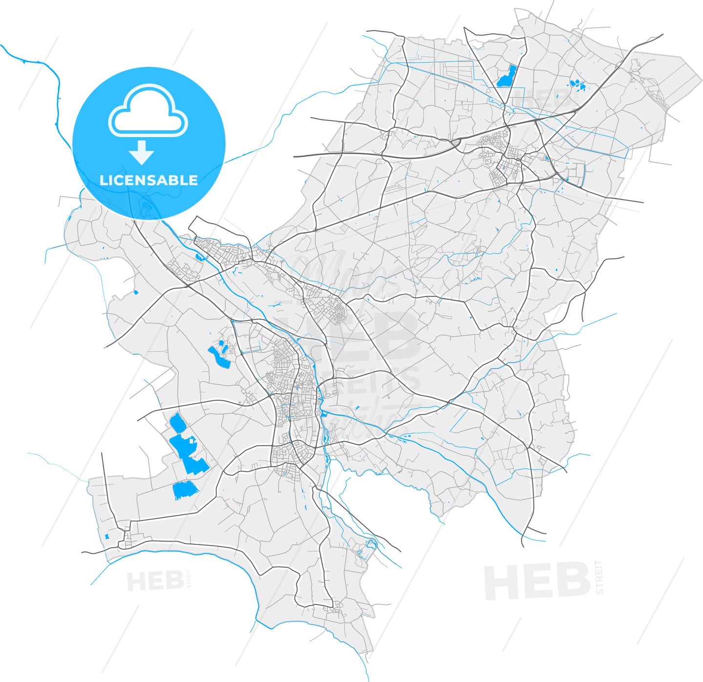Oude IJsselstreek, Gelderland, Netherlands, high quality vector map