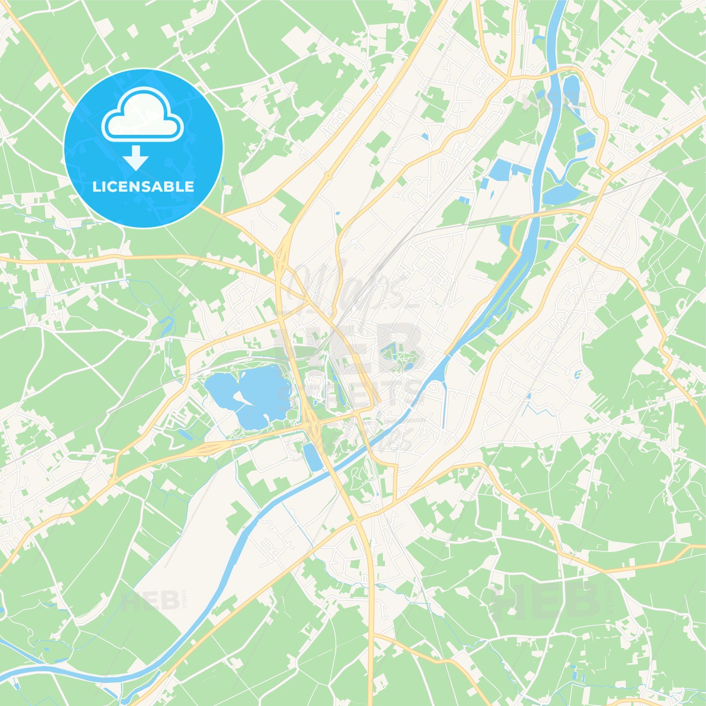 Oudenaarde , Belgium Vector Map - Classic Colors
