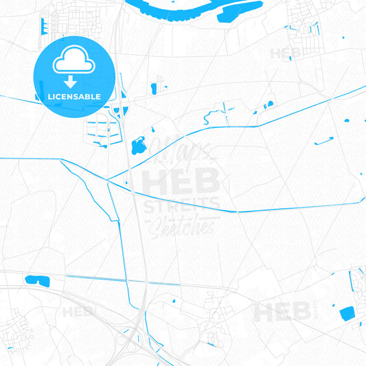 Overbetuwe, Netherlands PDF vector map with water in focus