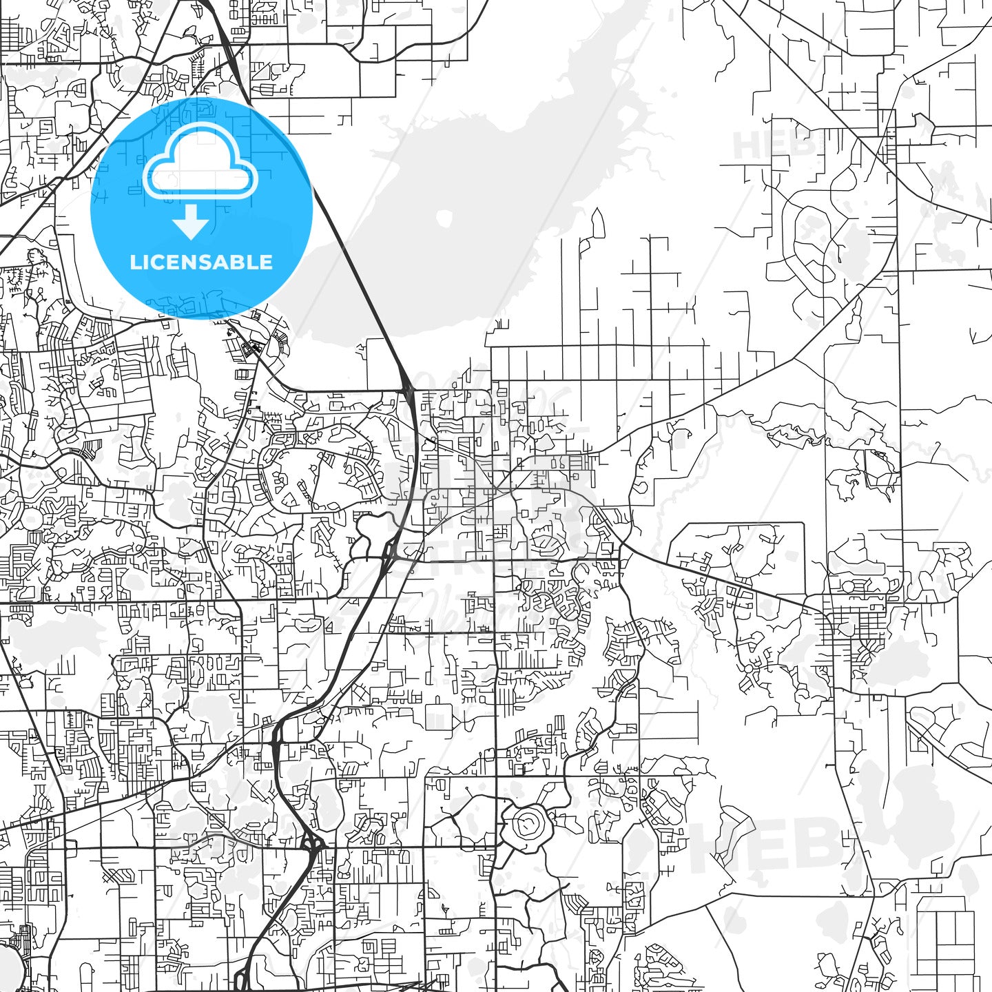 Oviedo, Florida - Area Map - Light