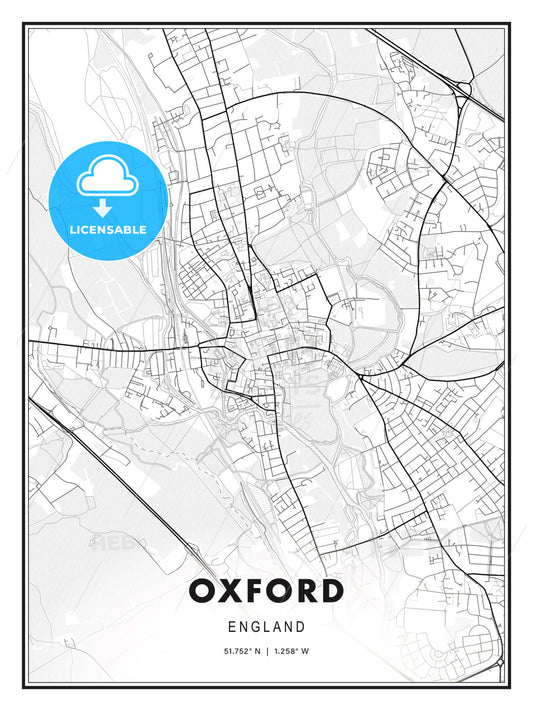 Oxford, England, Modern Print Template in Various Formats - HEBSTREITS Sketches