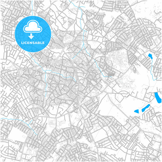 Oyo, Nigeria, city map with high quality roads.