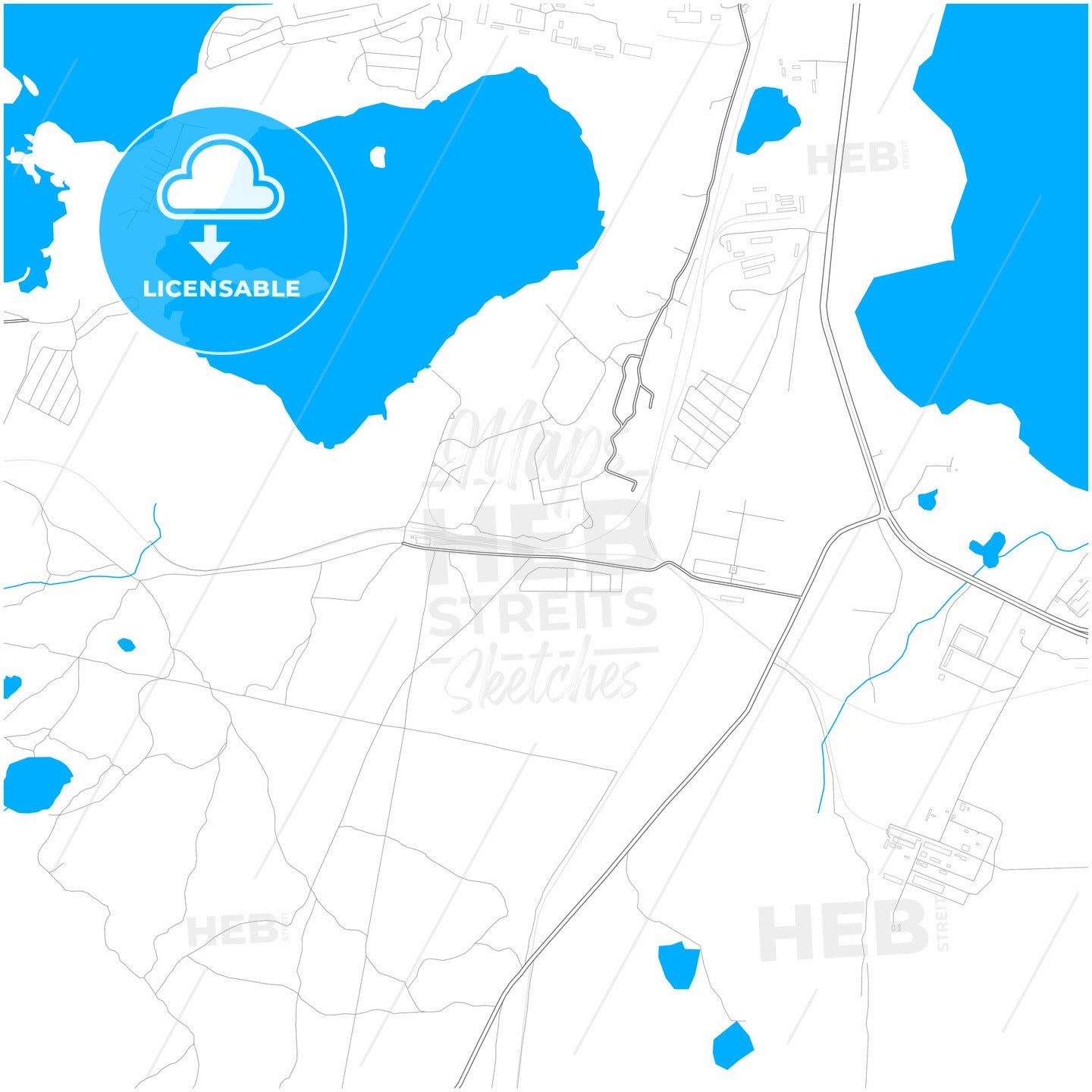 Ozyorsk, Chelyabinsk Oblast, Russia, city map with high quality roads.