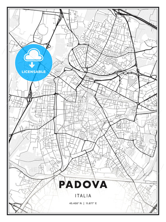 PADOVA / Padua, Italy, Modern Print Template in Various Formats - HEBSTREITS Sketches
