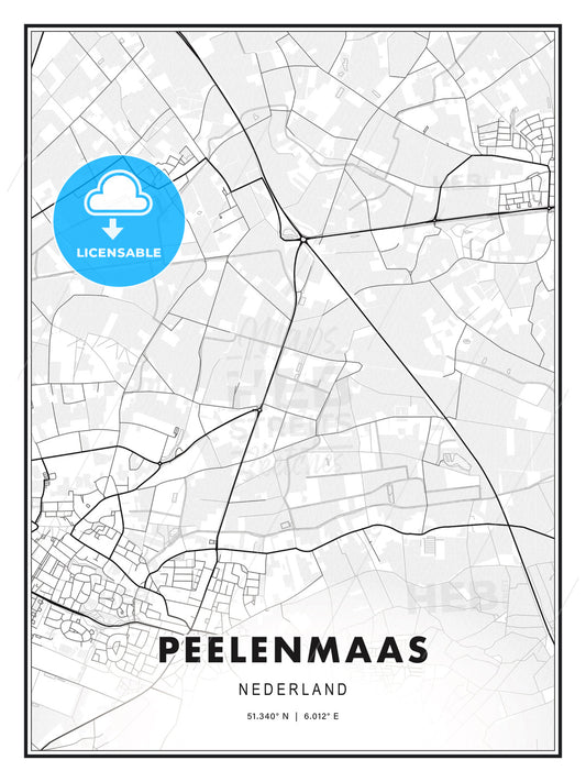 PEELENMAAS / Peel en Maas, Netherlands, Modern Print Template in Various Formats - HEBSTREITS Sketches