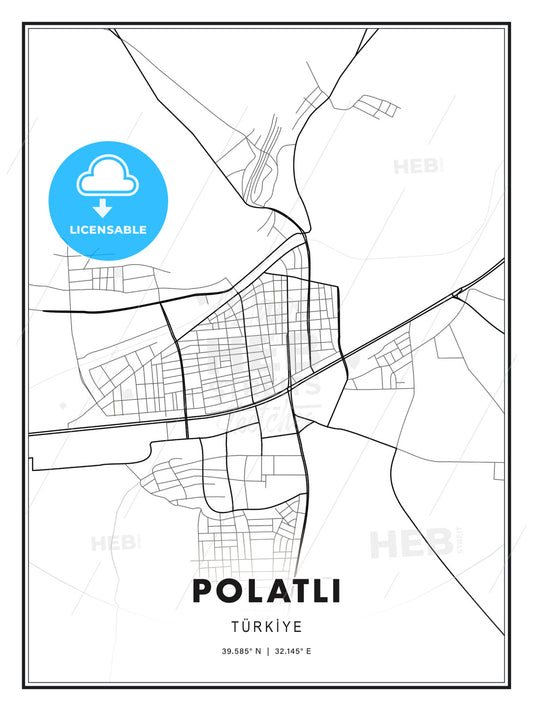 POLATLI / Polatlı, Turkey, Modern Print Template in Various Formats - HEBSTREITS Sketches