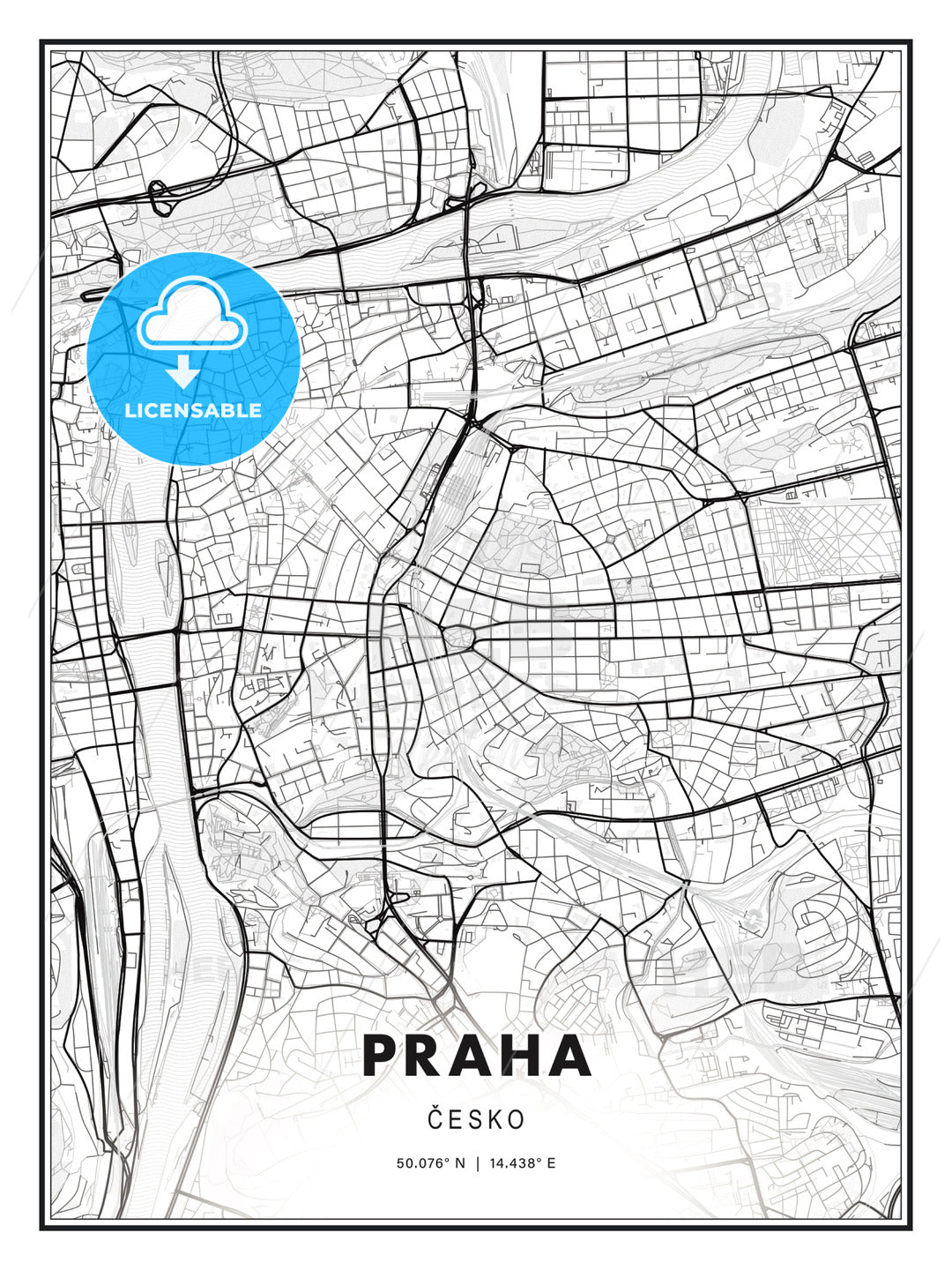 PRAHA / Prague, Czechia, Modern Print Template in Various Formats - HEBSTREITS Sketches