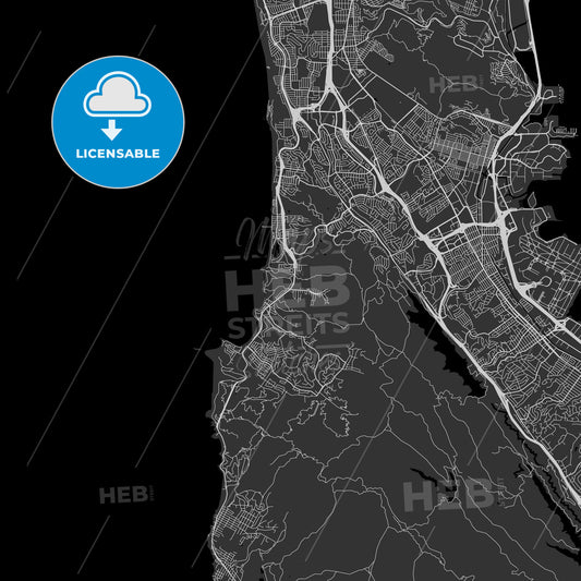 Pacifica, California - Area Map - Dark