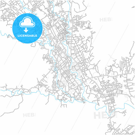 Padang Sidempuan, North Sumatra, Indonesia, city map with high quality roads.