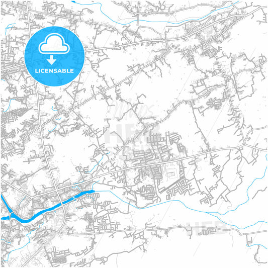 Padang, West Sumatra, Indonesia, city map with high quality roads.