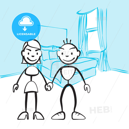 Pair of sticky figures for planning interior design – instant download