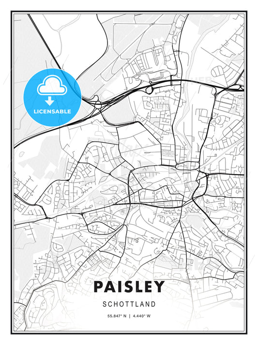 Paisley, Schottland, Modern Print Template in Various Formats - HEBSTREITS Sketches