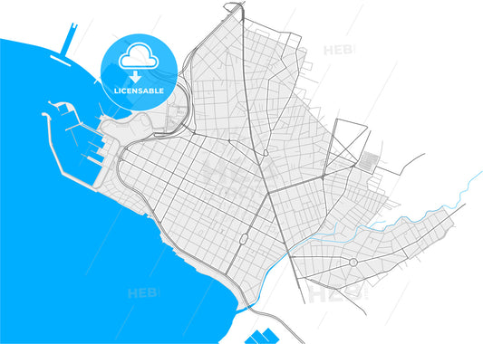 Palaio Faliro, Attica, Greece, high quality vector map