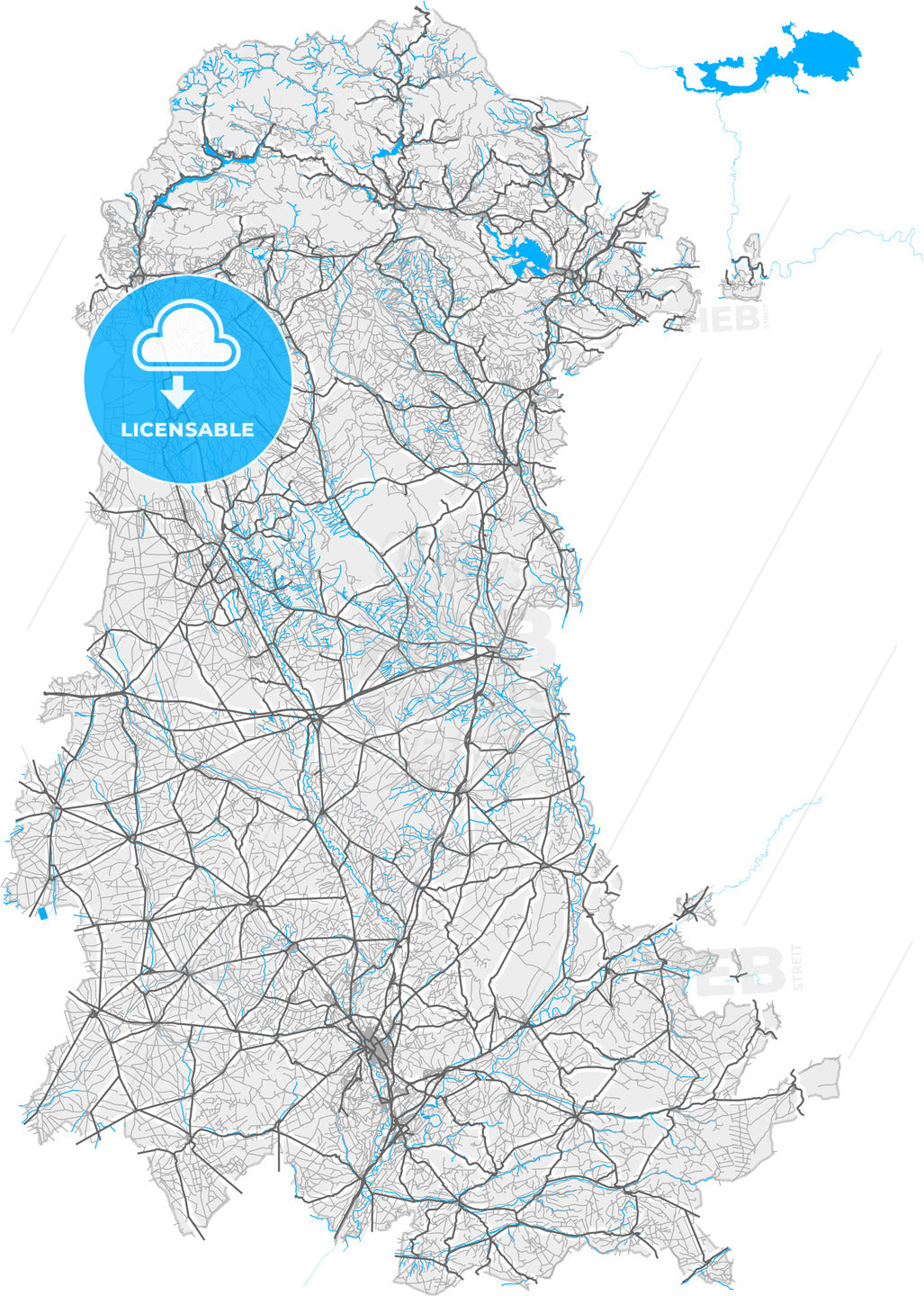 Palencia, Spain, high quality vector map