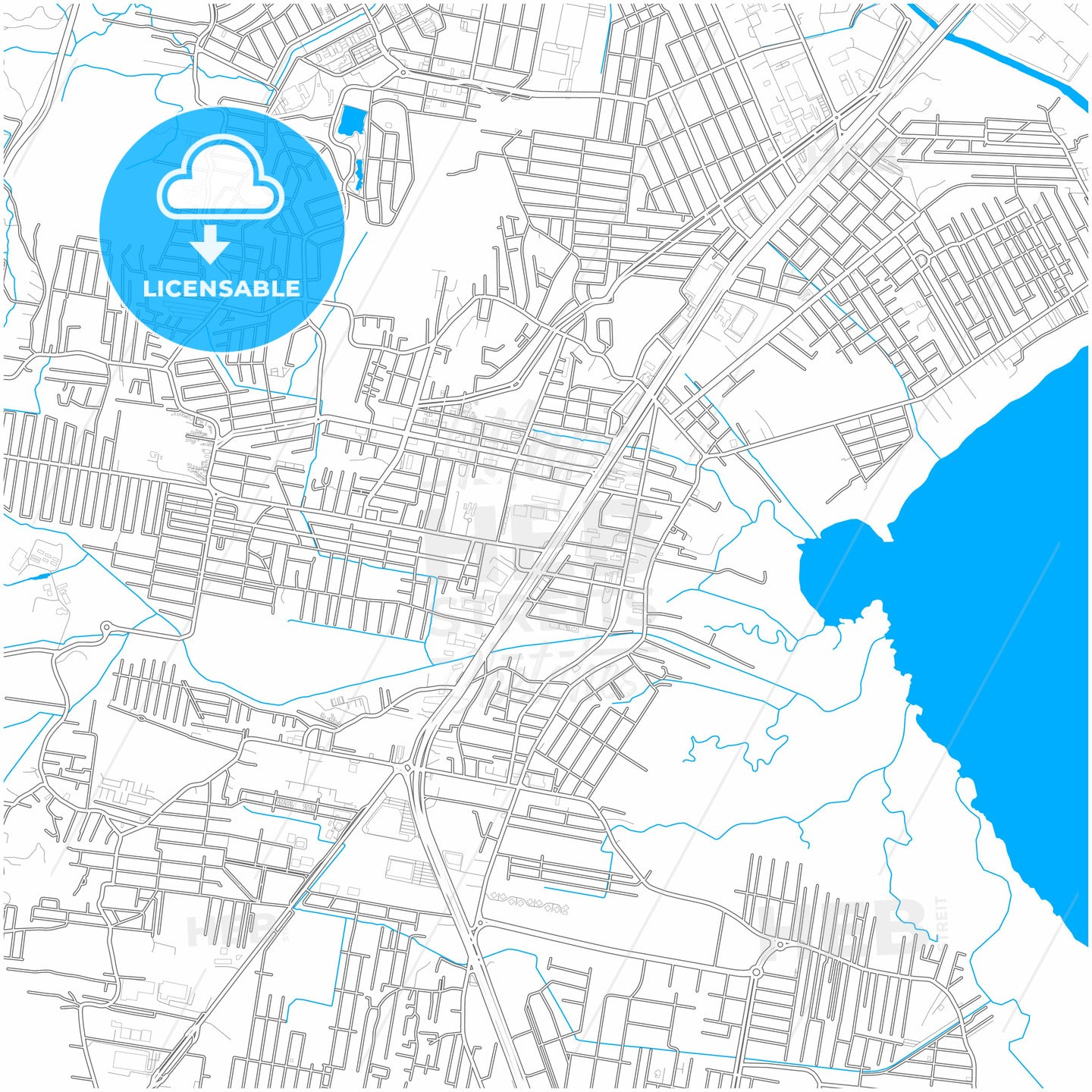 Palhoca, Brazil, city map with high quality roads.