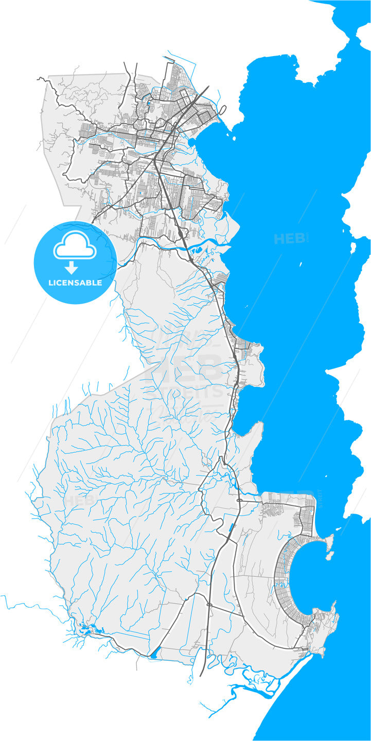 Palhoca, Brazil, high quality vector map