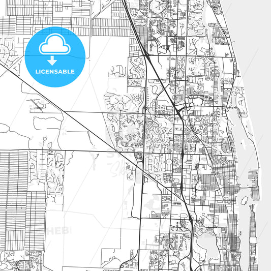 Palm Beach Gardens, Florida - Area Map - Light