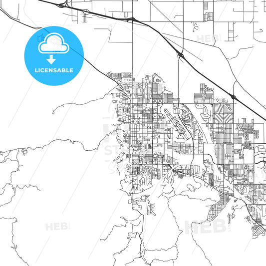Palm Springs, California - Area Map - Light