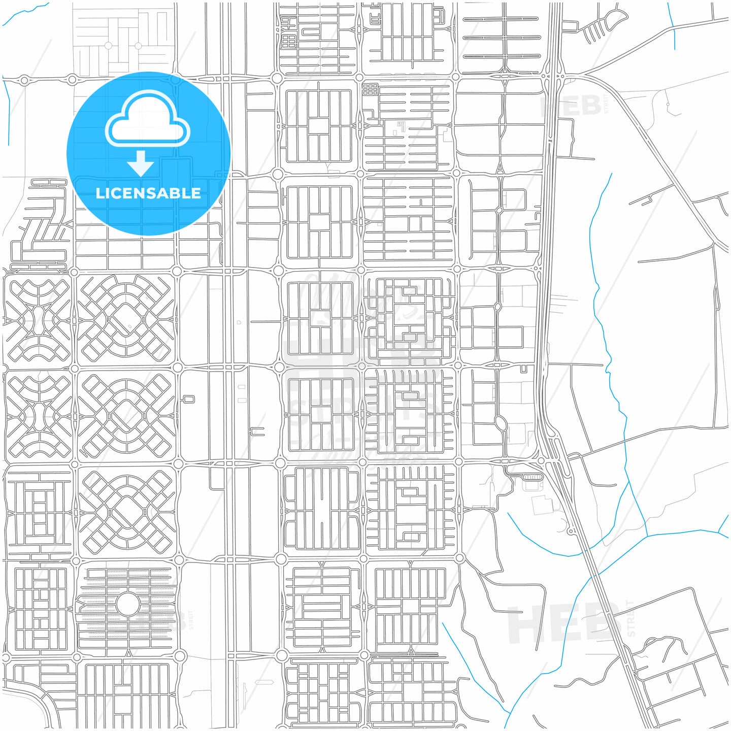 Palmas, Brazil, city map with high quality roads.