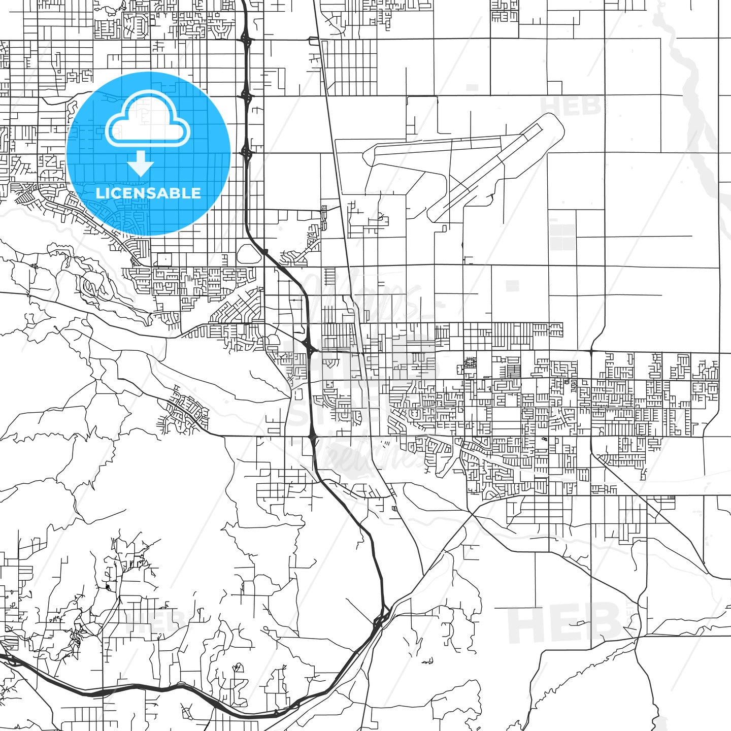 Palmdale, California - Area Map - Light