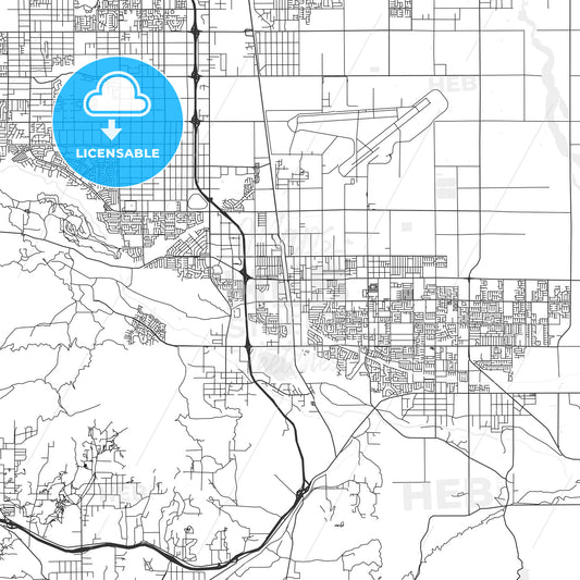 Palmdale, California - Area Map - Light