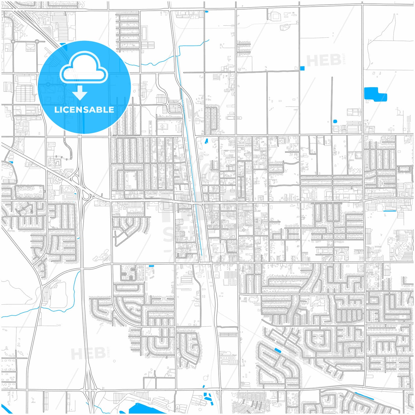 Palmdale, California, United States, city map with high quality roads.