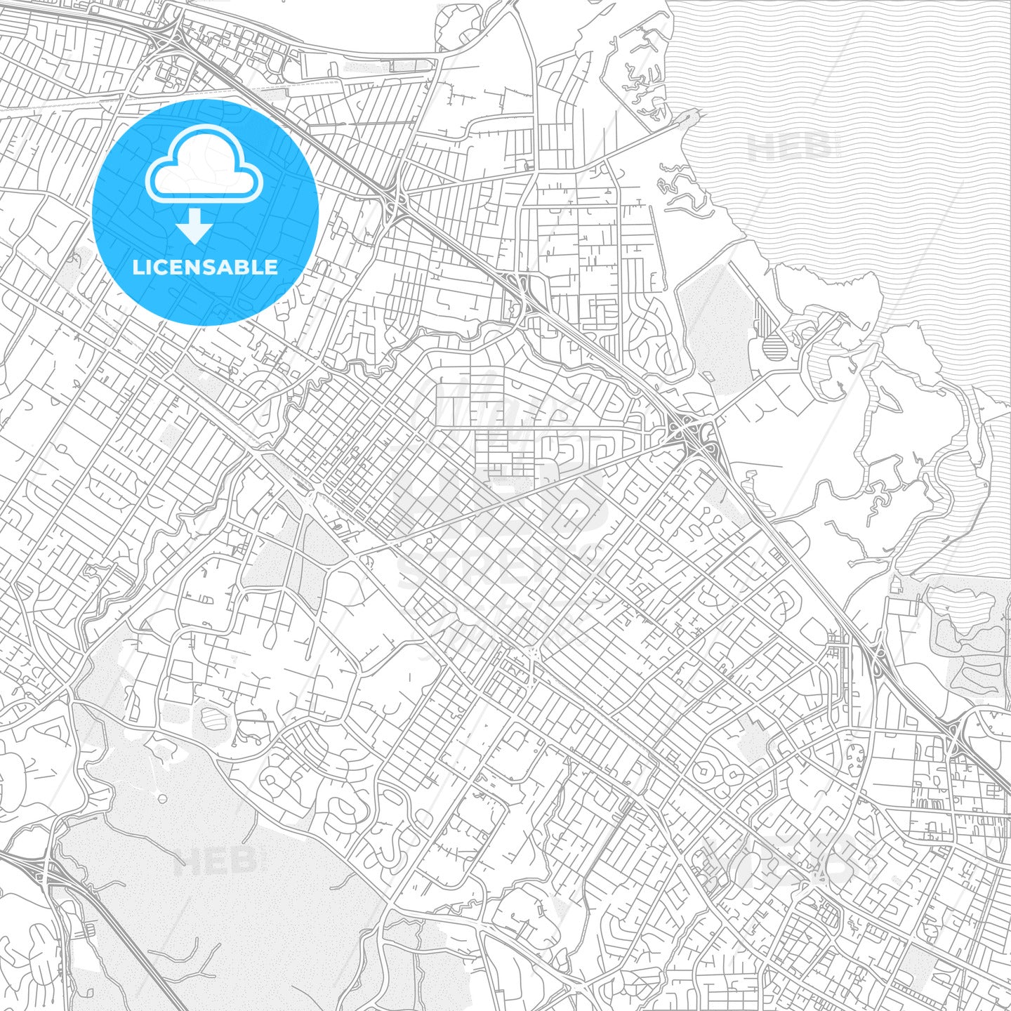 Palo Alto, California, USA, bright outlined vector map