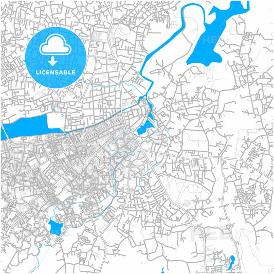 Pangkal Pinang, Bangka Belitung, Indonesia, city map with high quality roads.