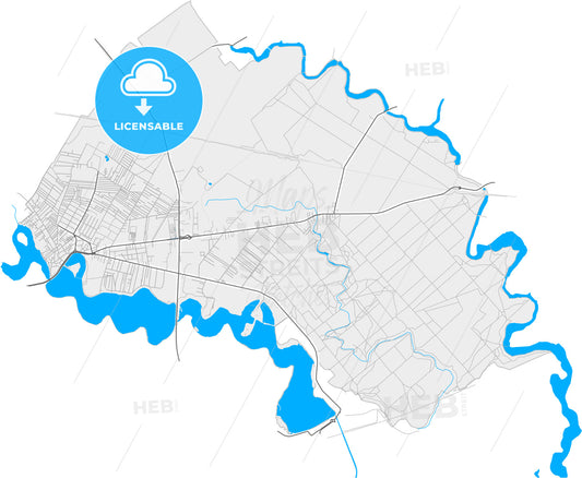 Pantelimon, Ilfov, Romania, high quality vector map