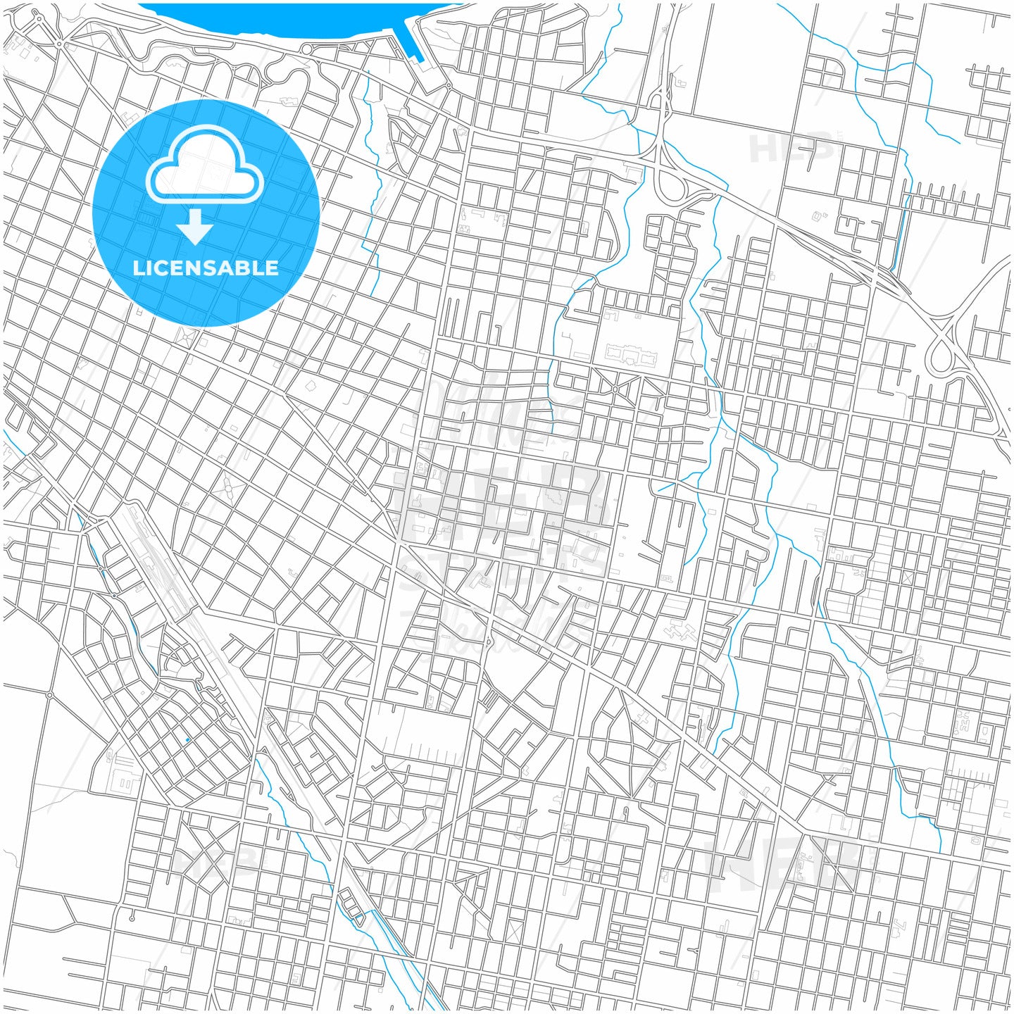 Parana, Argentina, city map with high quality roads.