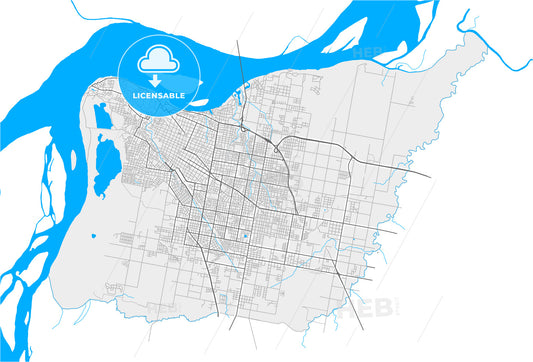 Parana, Argentina, high quality vector map