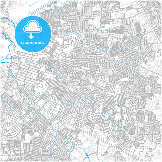 Parañaque, Philippines, city map with high quality roads.