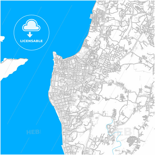 Parepare, South Sulawesi, Indonesia, city map with high quality roads.