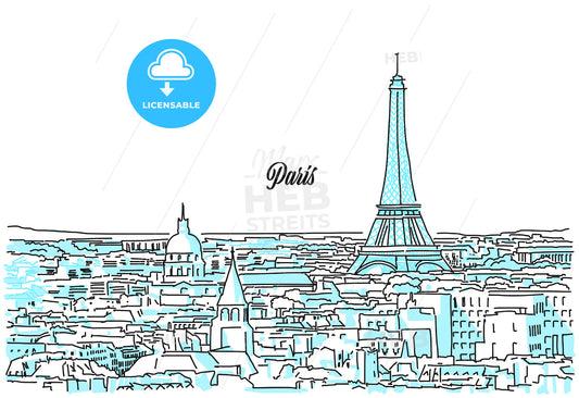 Paris Cityscape Sketch – instant download