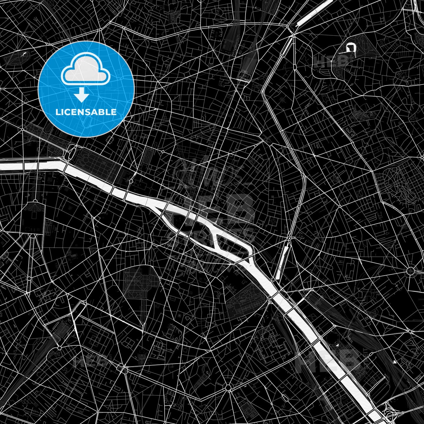 Paris, France PDF map
