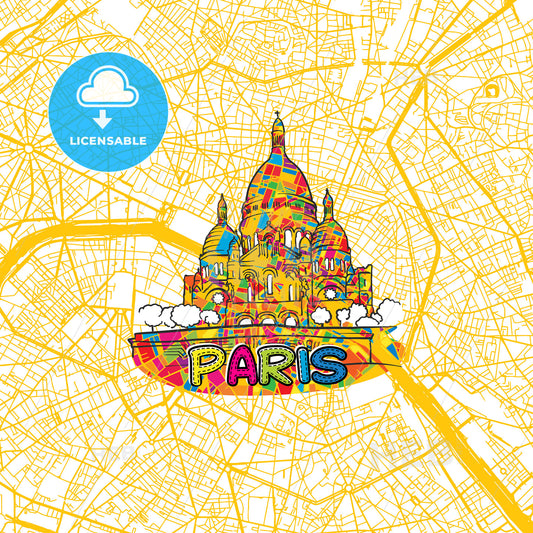 Paris Travel Art Map