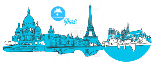 Paris Travel Landmarks Banner – instant download