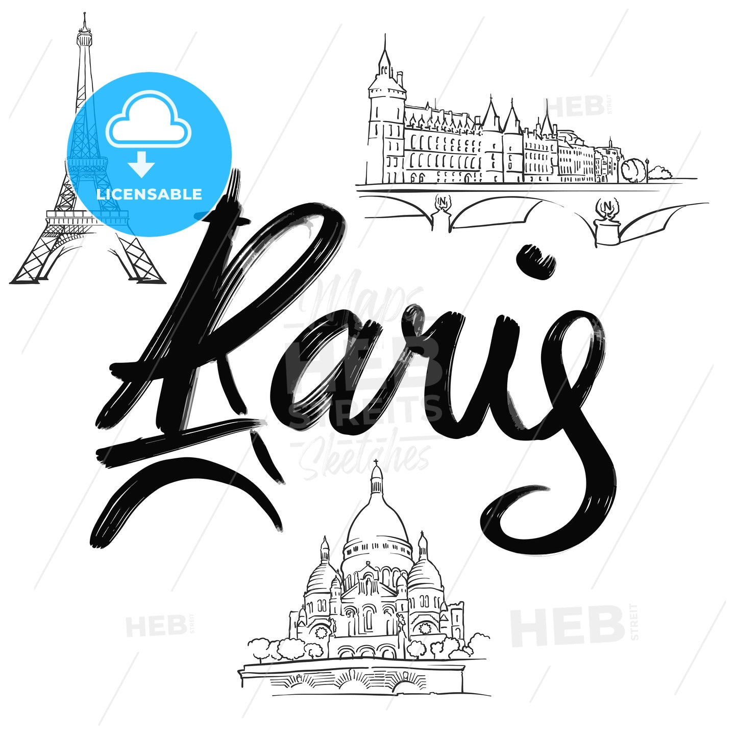 Paris Lettering With Signs - HEBSTREITS