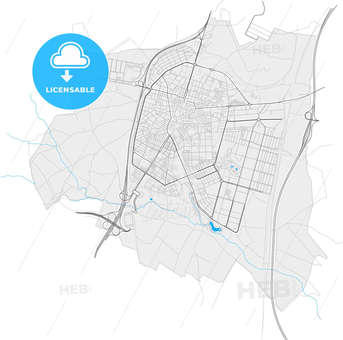 Parla, Madrid, Spain, high quality vector map