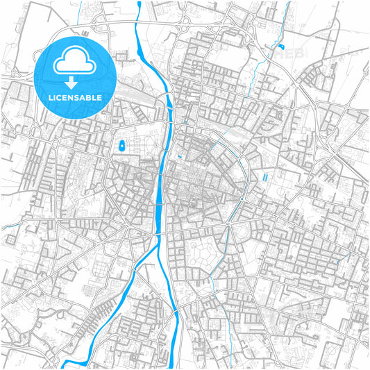 Parma, Emilia-Romagna, Italy, city map with high quality roads.