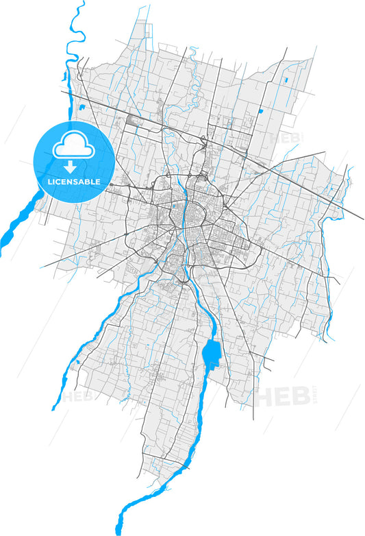 Parma, Emilia-Romagna, Italy, high quality vector map