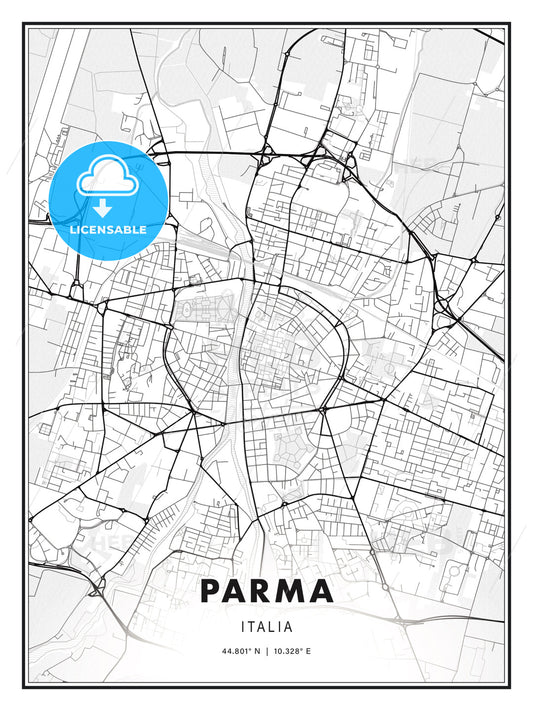 Parma, Italy, Modern Print Template in Various Formats - HEBSTREITS Sketches
